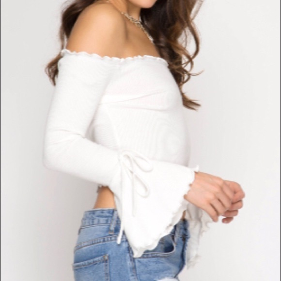 She n Sky Tops - OFF SHOULDER BARDOT CROP TOP